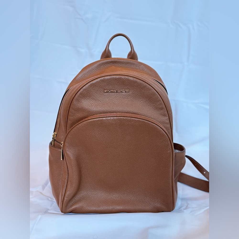Michael Kors Abbey Luggage Pebbled Leather large backpack